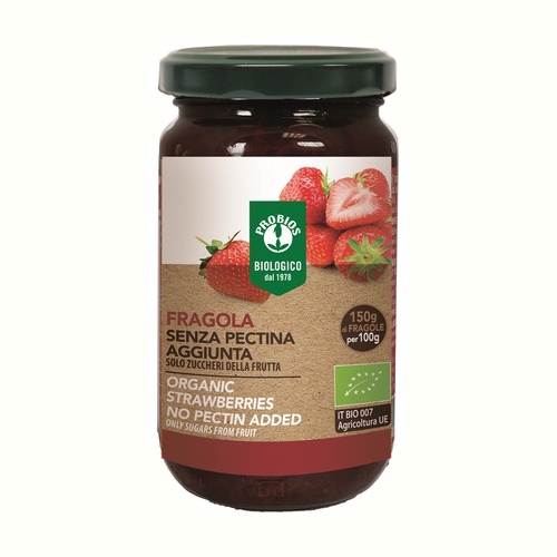 Dulceata bio din capsuni, fara zahar adaugat, 215 g, Probios