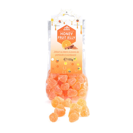 Jeleuri cu miere si aroma de portocale si scortisoara, 100 g, Apidava 761397
