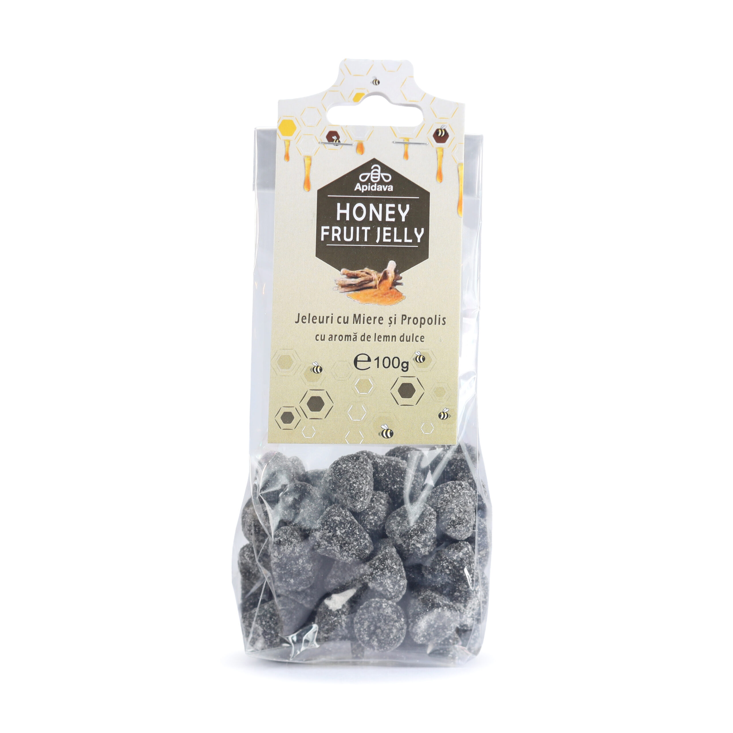 Jeleuri cu Miere si Propolis cu aroma de lemn dulce, 100 g, Apidava