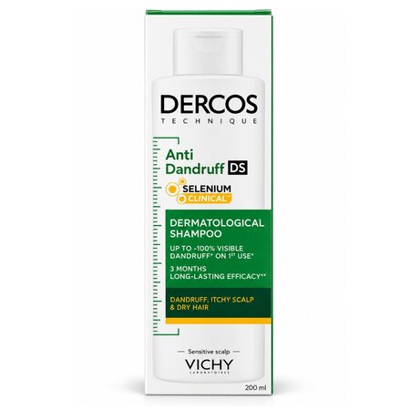 Sampon antimatreata pentru parul normal si uscat Dercos, 200 ml, Vichy 817955