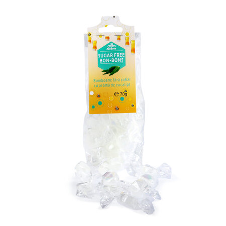 Bomboane fara zahar cu aroma de eucalipt, 70 g, Apidava 761417