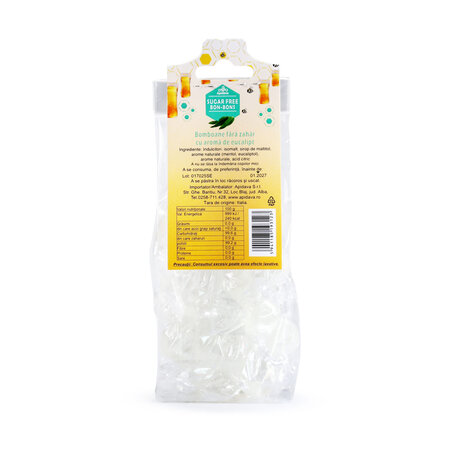 Bomboane fara zahar cu aroma de eucalipt, 70 g, Apidava 761416