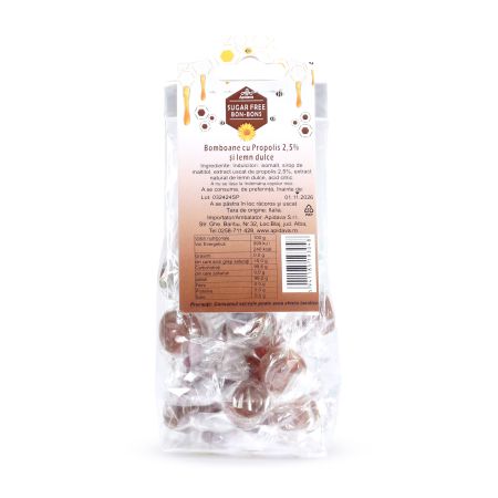 Bomboane cu Propolis 2,5% si Lemn Dulce, 70 g, Apidava 761779
