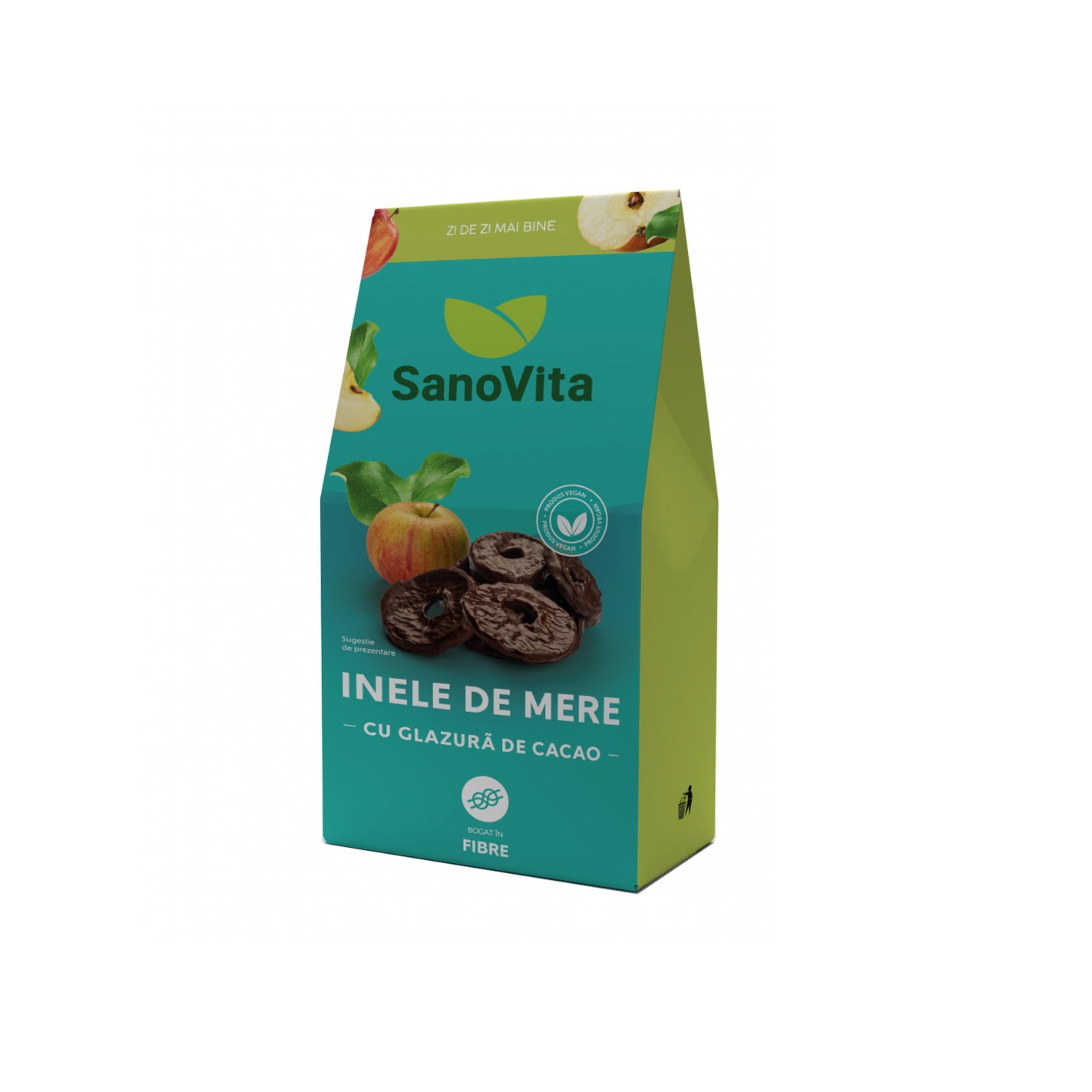 Inele de mere cu glazura de cacao, 100 g, Sanovita