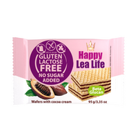 Napolitane cu cacao fara gluten, 95 g, Lea Life