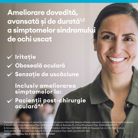 Picaturi oftalmice cu utilizare zilnica fara conservanti Systane Hydration, 10 ml, Alcon 816821