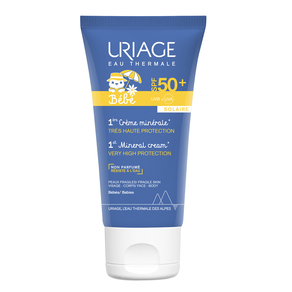 Crema minerala pentru protectie solara cu SPF 50+ 1ere Bebe, 50 ml, Uriage