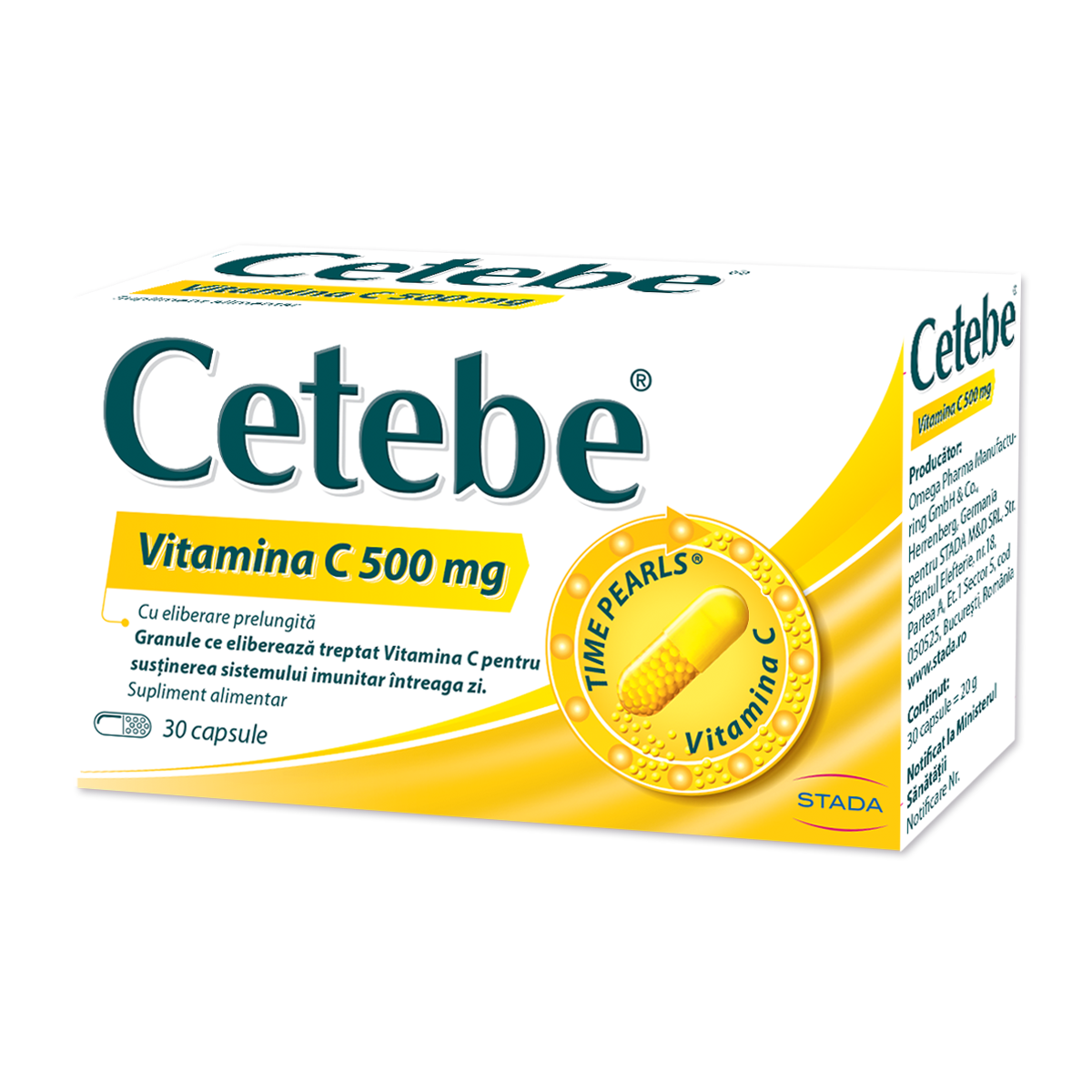 Cetebe Vitamina C, 500 mg, 30 capsule, Stada