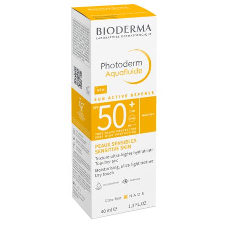 Fluid protectie solara SPF +50 Photoderm  Aquafluide, 40 ml,  Invisible, Bioderma 625469