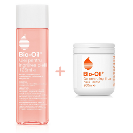 Pachet Ulei pentru ingrijirea pielii + Gel pentru ingrijirea pielii uscate, 125 ml + 200 ml, Bio-Oil 498071