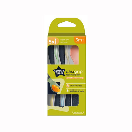 Set 5 lingurite ergonomice, +6 luni, Multicolore, Tommee Tippee 666080