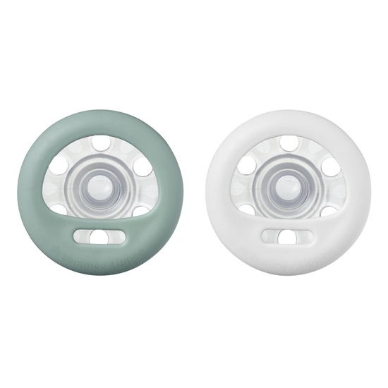 Suzeta de noapte Closer to Nature Breast like Pacifier, 0-6 luni, 2 bucati, Verde/Gri, Tommee Tippee 498365
