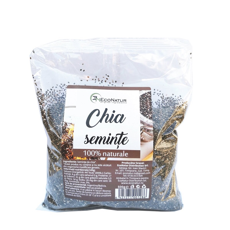 Seminte de chia, 500 gr, Econatur