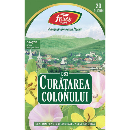 Ceai curatarea colonului, 20 plicuri, Fares 721200