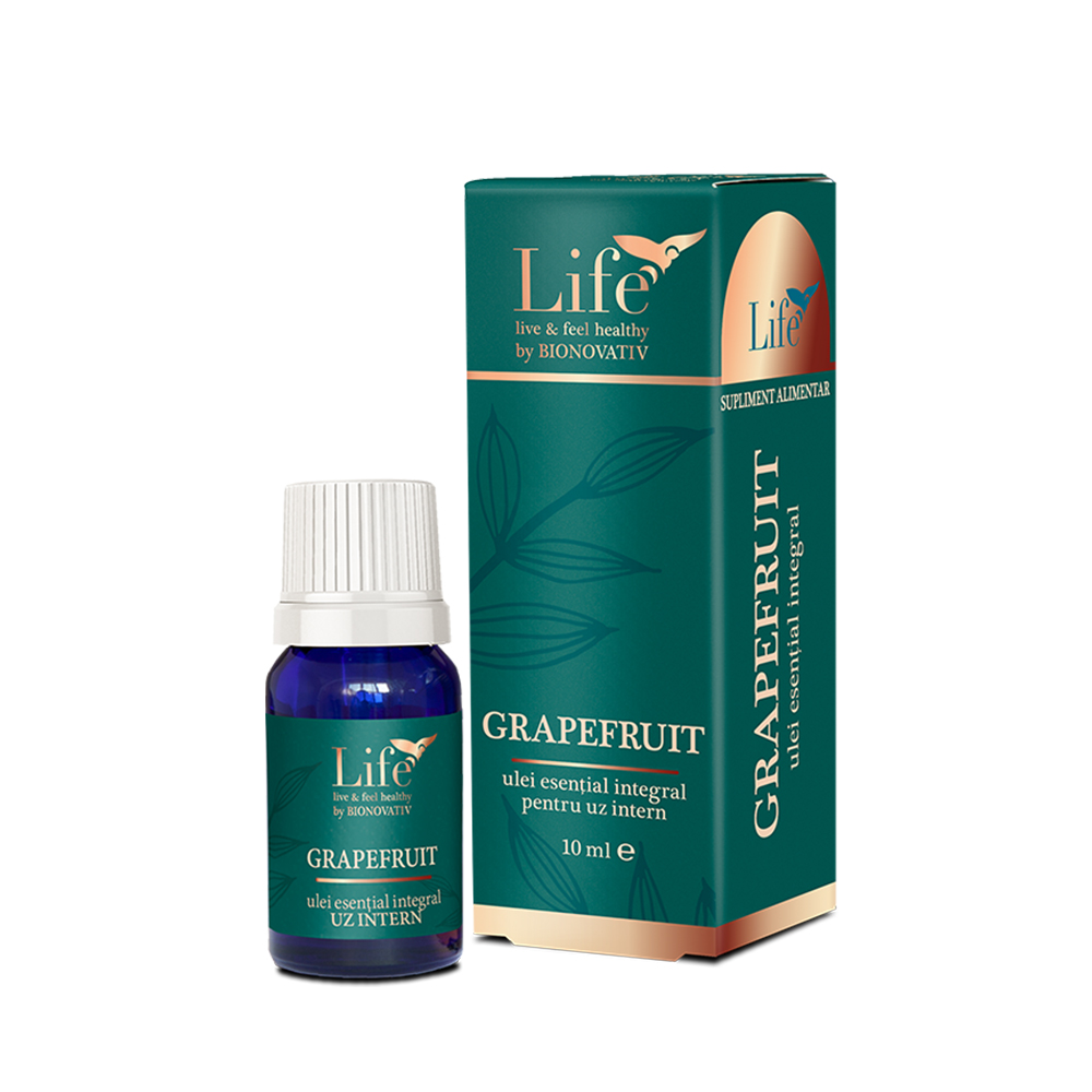 Ulei esential integral de Grapefruit Life, 10 ml, Bionovativ