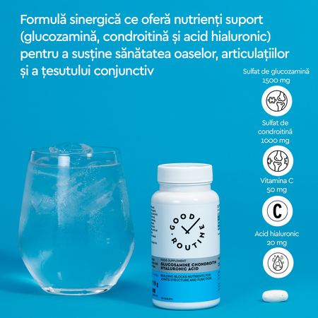 Glucosamine Chondroitin Hyaluronic Acid, 90 comprimate, Good Routine 777262