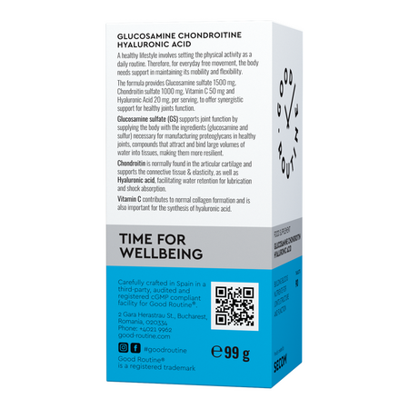Glucosamine Chondroitin Hyaluronic Acid, 90 comprimate, Good Routine 777259