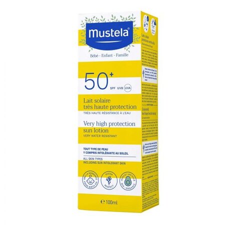 Lotiune pentru protectie solara ridicata cu SPF 50+, 100ml, Mustela 499371