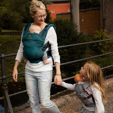 Sistem de purtare pentru copii Port-Bebe XT, Denim Teal, Manduca 499521