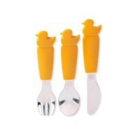 Set de tacamuri din inox si silicon, Galben, Eco Rascals