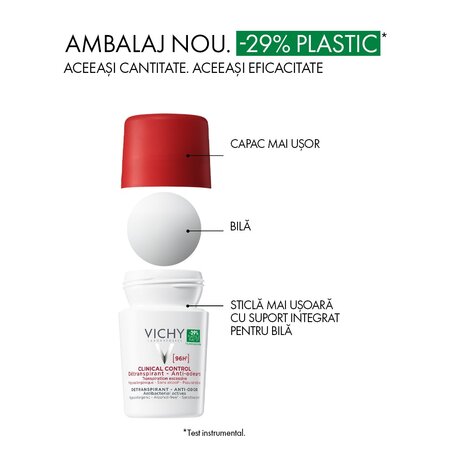 Deodorant roll-on Antiperspirant Clinical Control 96H, 50 ml, Vichy 793598