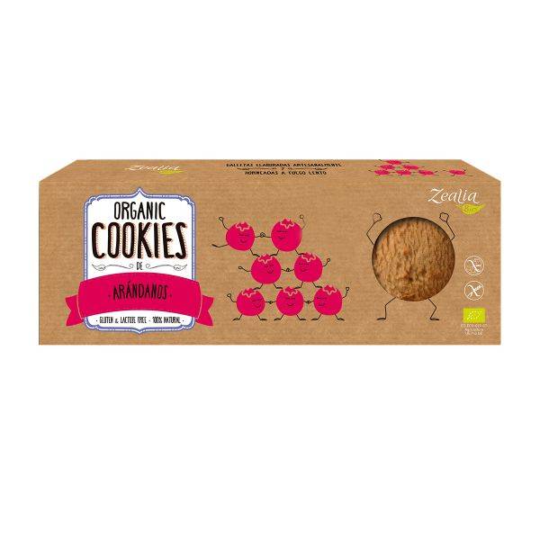 Cookies Bio fara gluten cu merisoare, 135g, Zealia Bio