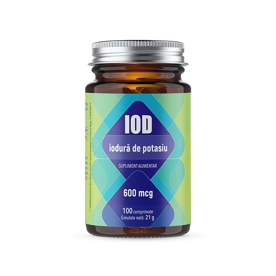 Iodura de potasiu, iod 600 mcg, 100 comprimate, Laboratoarele Remedia