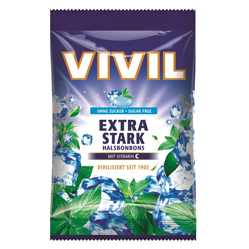 Bomboane fara zahar cu vitamina C Extra Stark, 60 g, Vivil