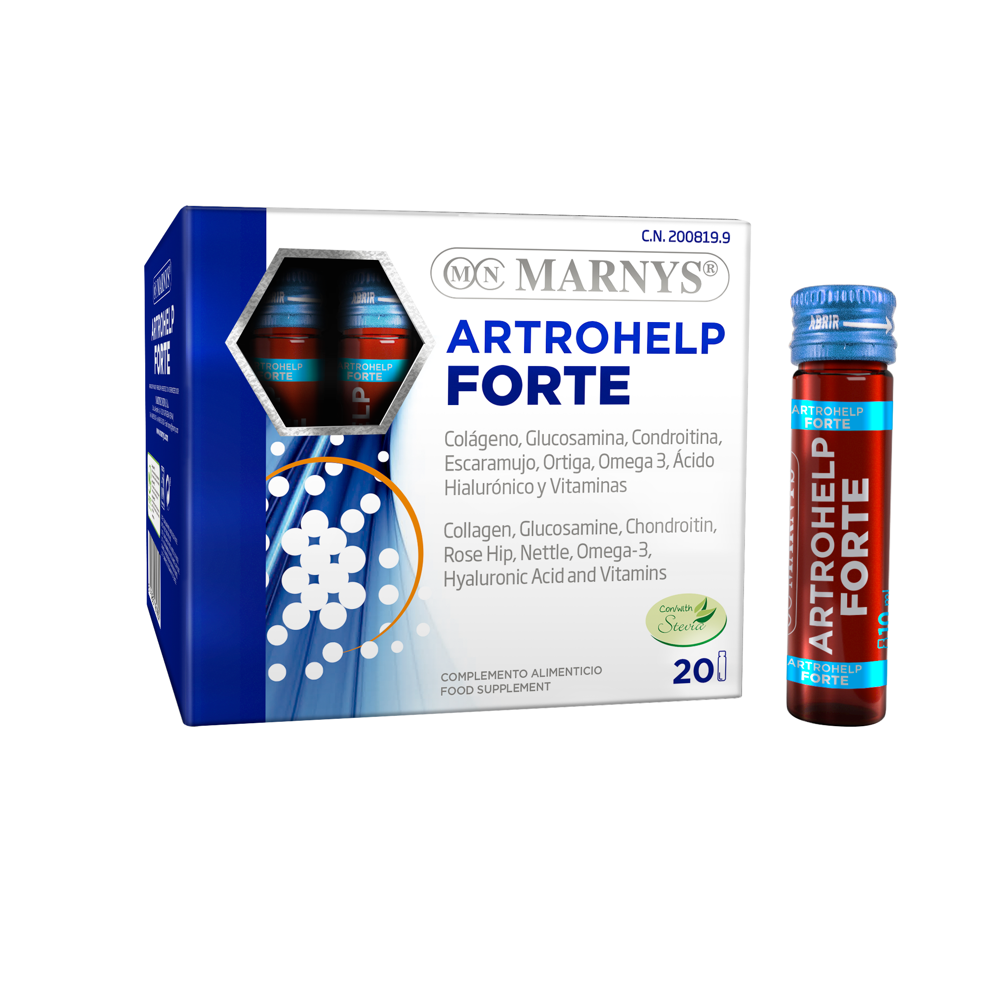 Supliment alimentar Artrohelp Forte, 20 fiole x 10 ml, Marnys