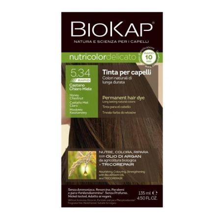 Vopsea permanenta pentru par 5.34 Natural Honey Chestnut Nutricolor Delicato Rapid