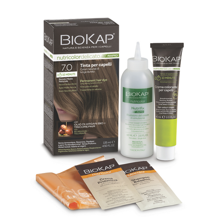 Vopsea permanenta pentru par Nutricolor Delicato Rapid, 7.0 Natural Medium Blond, 135 ml, Biokap 681784