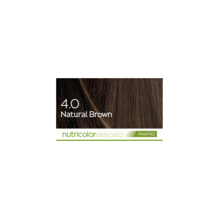 Vopsea permanenta pentru par Delicato Rapid, 4.0 Natural Brown Nutricolor, 135 ml, Biokap 681733