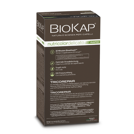Vopsea permanenta pentru par Delicato Rapid, 4.0 Natural Brown Nutricolor, 135 ml, Biokap 681734