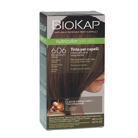 Vopsea permanenta pentru par 6.06 Dark Blond Havana  Nutricolor Delicato, 140 ml, Biokap