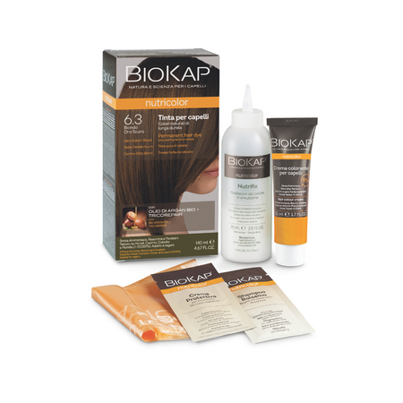 Vopsea permanenta pentru par Nutricolor, 6.3 Blond Auriu Inchis , 140 ml, Biokap 681958