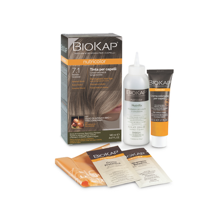 Vopsea permanenta pentru par Nutricolor, 7.1 Blond Suedez, 140 ml, Biokap 682024