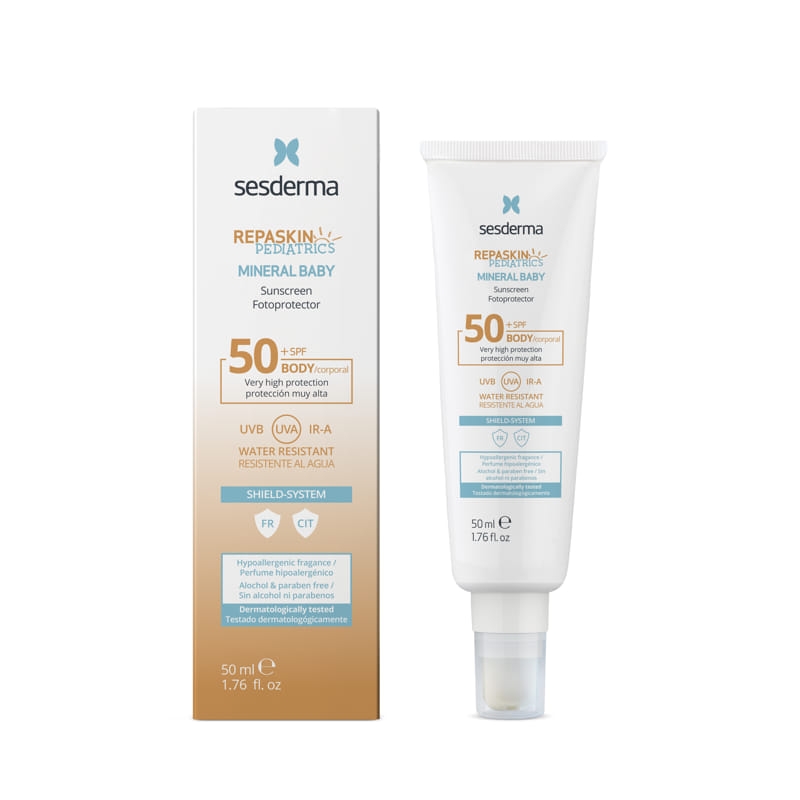 Lotiune cu factor de protectie SPF 50+ Mineral Baby Repaskin Pediatrics, 50 ml, Sesderma