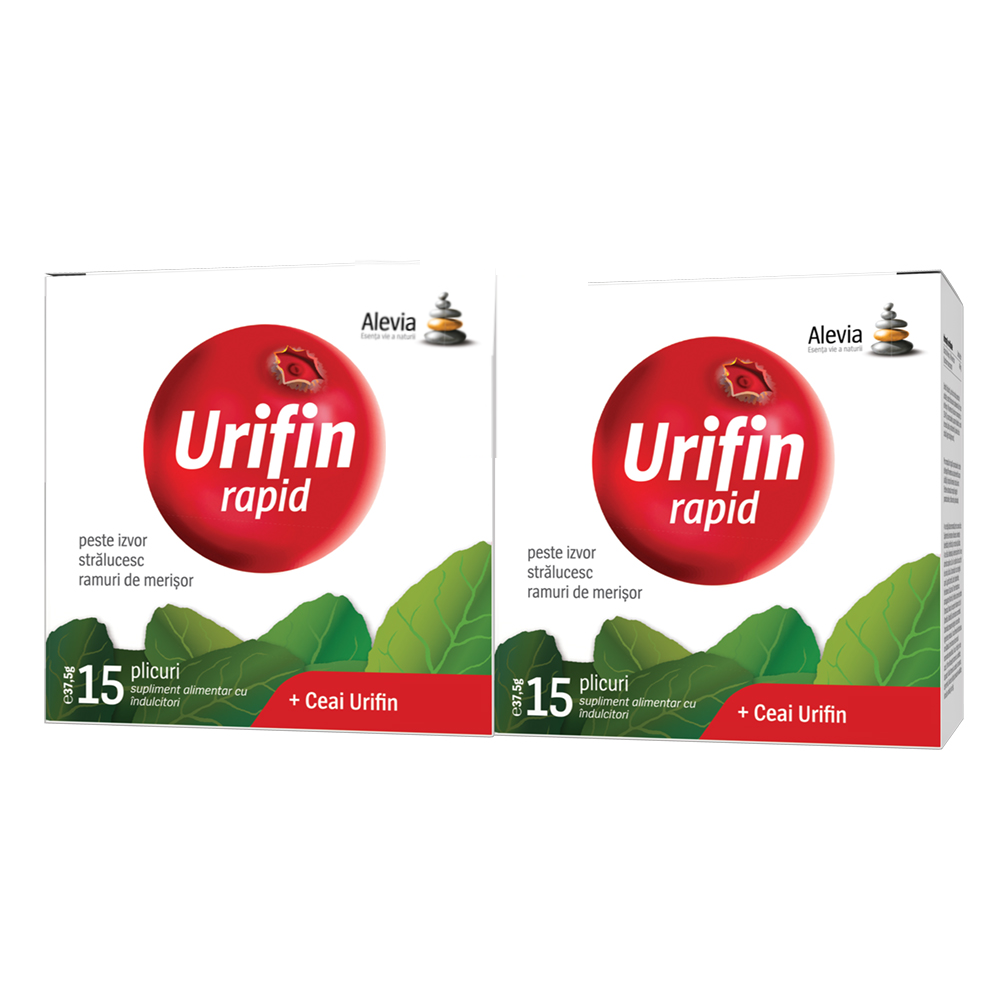 Pachet Urifin Rapid si Ceai Urifin, 2x15 plicuri, Alevia