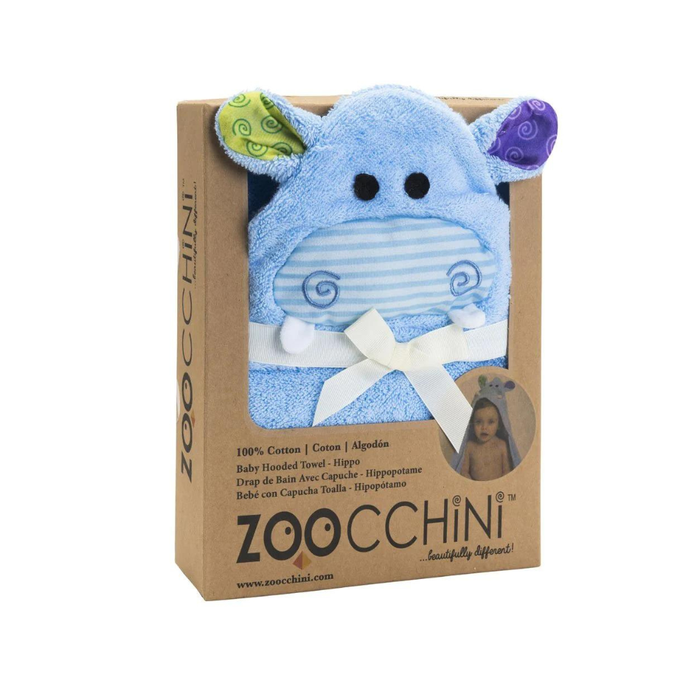 Prosop de baie cu gluga Happy Hippo, 70 x70 cm, Zoocchini