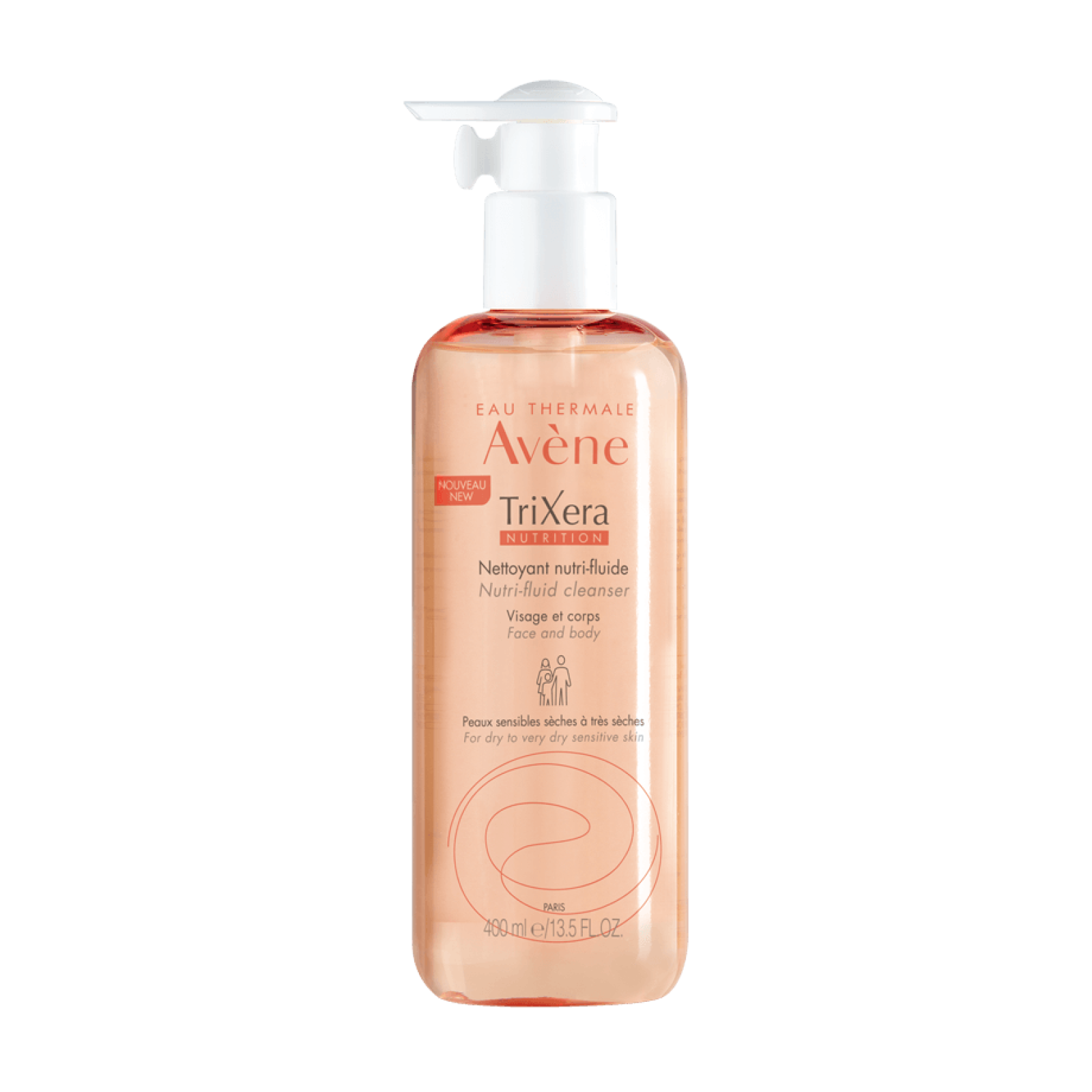 Gel de dus hidratant Trixera Nutrition, 400 ml, Avene