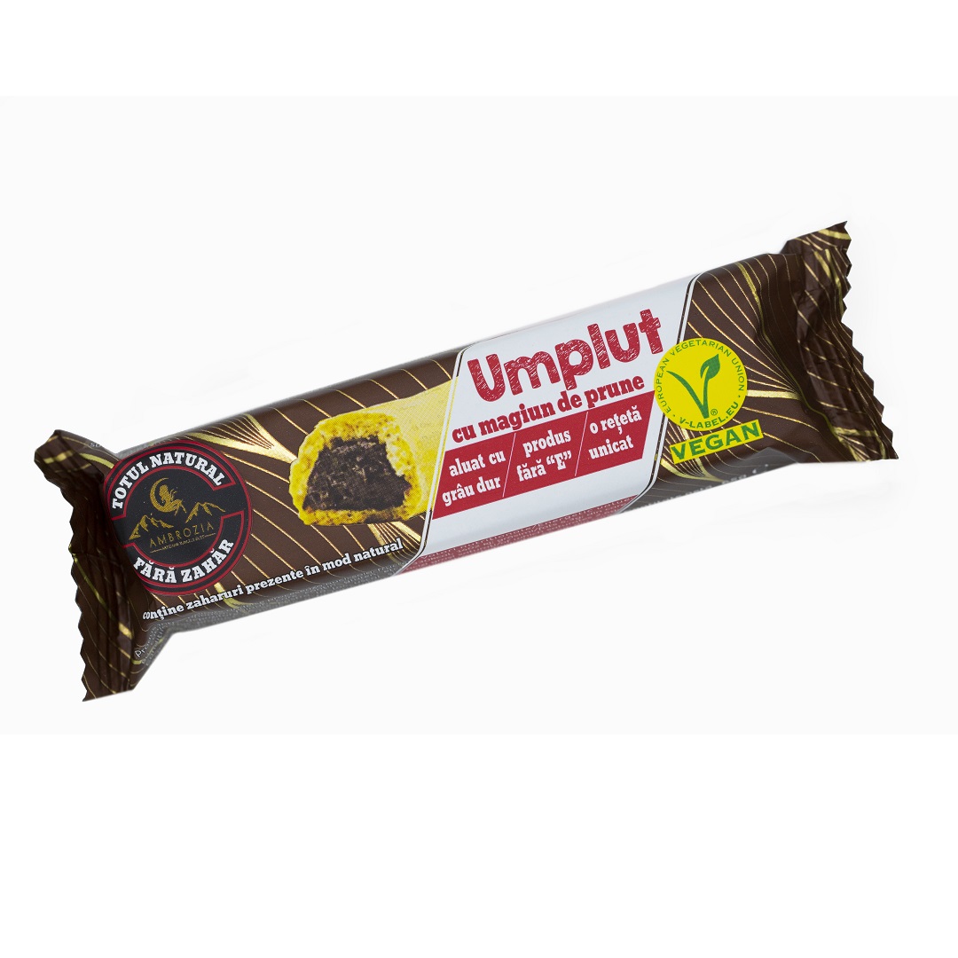 Baton umplut cu Magiun de Prune, 60 g, Hiper Ambrozia