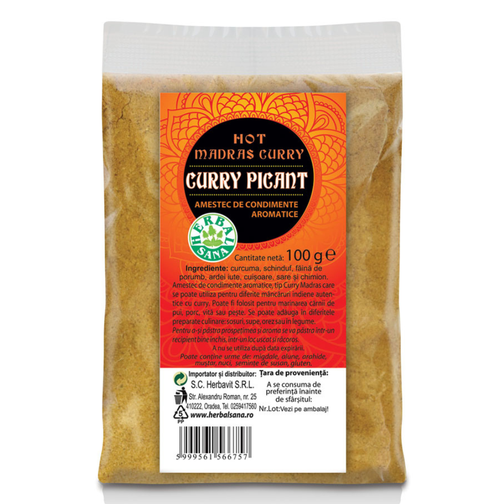 Curry Madras Picant, 100 g, Herbal Sana