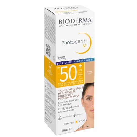 Gel crema colorant cu SPF 50+ Photoderm M, 40 ml, Claire Light, Bioderma 625413