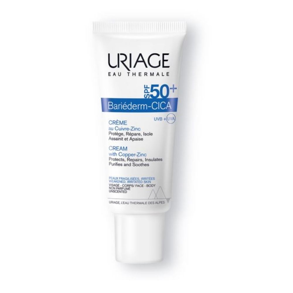 Crema reparatoare cu SPF 50+ Bariederm Cica, 40 ml, Uriage