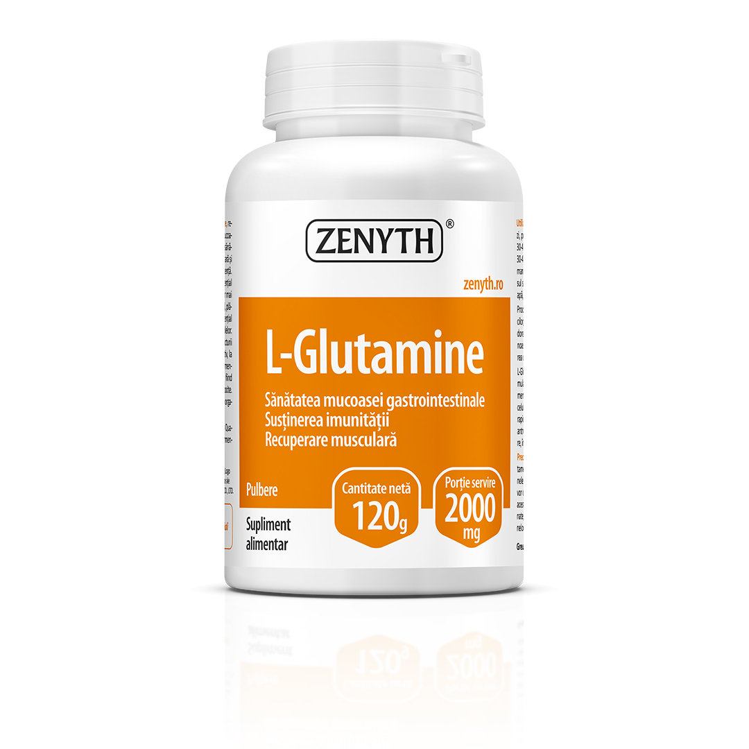 L-glutamina pulbere, 120 g, Zenyth