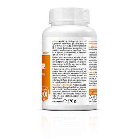 L-glutamina pulbere, 120 g, Zenyth 772417
