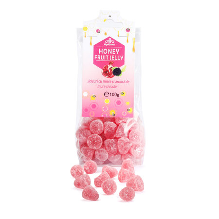 Jeleuri cu miere si aroma de mure si rodie, 100 g, Apidava 761260