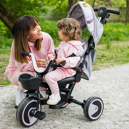 Tricicleta pliabila 5 in 1 pentru copii Invidia, Love, 9 luni-5 ani, Momi 501397