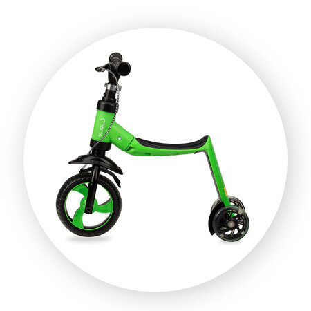 Trotineta 2 in 1 transformabila pentru copii Elios, Green, 18 luni+, MoMi 501406