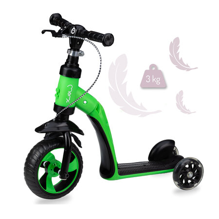 Trotineta 2 in 1 transformabila pentru copii Elios, Green, 18 luni+, MoMi 501405